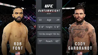 Rob Font Vs. Cody Garbrandt : UFC 4 Gameplay (Legendary Difficulty) (AI Vs AI) (PS4) (Patch 10)