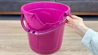 Don't Worry If Your Bucket Breaks! A Super Recycling Idea with Broken Bucket.