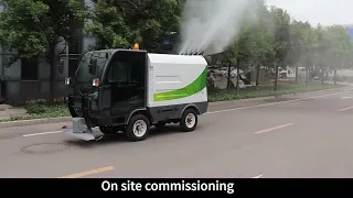 Road Washer Truck Road Cleaning Demonstration Video