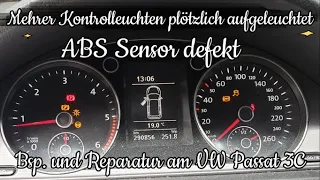 Mehrere Kontrollleuchten plötzlich aufgeleuchtet, ABS Sensor defekt, Reparatur (ABS sensor defective