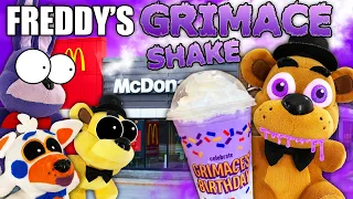 FNAF Plush - Freddy tries the GRIMACE SHAKE!