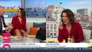 Susanna Reid @running repair to dress