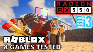 RX 550 4GB with Core i3-9100 Tested in 8 Roblox Games (2023)