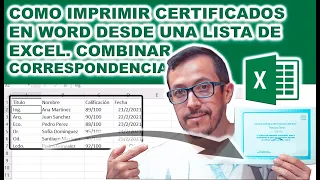 ¿Cómo #IMPRIMIR #DIPLOMAS en #WORD de forma #AUTOMATICA desde una lista de nombres de #EXCEL