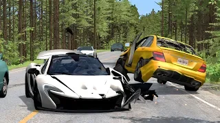 Car Overtaking Crashes Compilation #5 - BeamNG.Drive