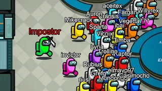 1 IMPOSTOR vs 99 TRIPULANTES 😱😂 AMONG US  pero con 100 JUGADORES - ACENIX