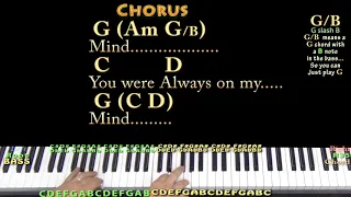 Always On My Mind (Elvis) Piano Cover Lesson in G with Chords/Lyrics