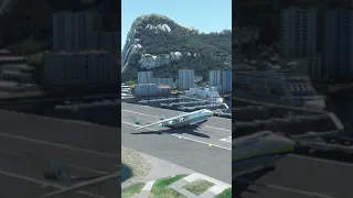 insanely terrible landing at gibraltar airport of biggest cargo plane