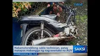 Saksi: Nakamotorsiklong cable technician, patay matapos mabangga ng nag-overtake na AUV