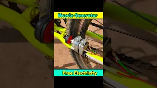 DIY Bicycle Generator😎 | How to generate electricity with cycle | #shorts #generator #shortsindia