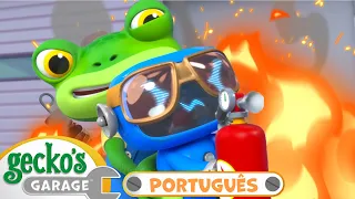 Incêndio na Garagem do Gecko | MELHORES EPISÓDIOS DO GECKO | Desenhos Animados Infantis em Português