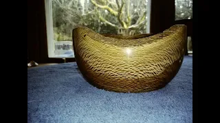 Wood Turned Macadamia Bowl - Snake Skin