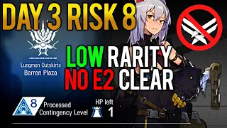 Arknights F2P Daily 3 Risk 8 Barren Plaza Low Rarity E1 Contingency Contract CC Day 3 Guide