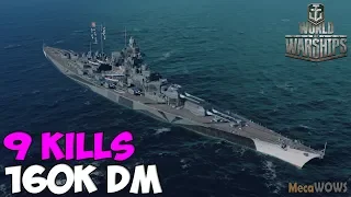 World of WarShips | Tirpitz | 9 KILLS | 160K Damage - Replay Gameplay 4K 60 fps