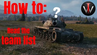 WoT || How to Read the Team List