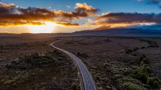 Driving Desert Road SH1 New Zealand