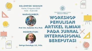 Workshop Penulisan Artikel Ilmiah pada Jurnal Internasional Bereputasi (Hari 2)