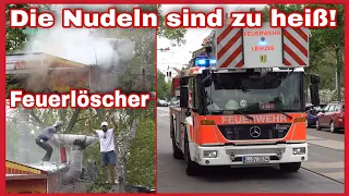 🆘️Erste Löschversuche🧯FEUERLÖSCHER🧯Auf Dach geklettert🔝FEUERWEHR kommt🚒BRAND in Leipziger Imbiss🔥