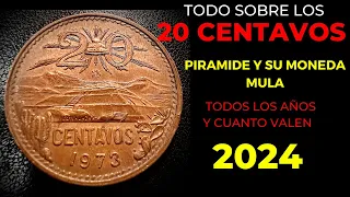 20 Centavos pirámide, toda la información, precios y su moneda MULA 2024 #numismatica #viral #coins