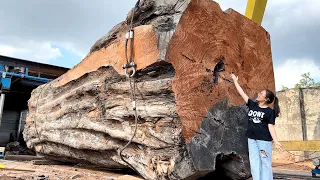 Giant Wood Pocessing Factory // Sawing Skills Of Workers In The Wood Factory