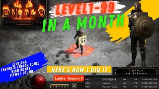 DIABLO 2 RESURRECTED PALADIN LEVEL 1-99 IN A MONTH | LADDER SEASON 3