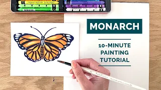 Monarch Butterfly - 10-Minute Acrylic Painting Tutorial