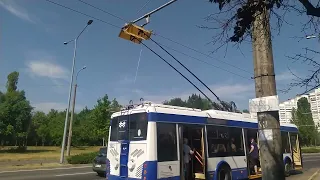 Использование штанголовушек на троллейбусной к/с в г. Кишинёв