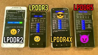 LPDDR2 Vs LPDDR3 Vs LPDDR4x Vs LPDDR5 RAM Speed Test⚡