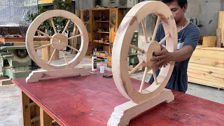 Very Unique and Perfect Interior Woodworking Ideas // Extremely sturdy Tea Table Inspired By Wheels