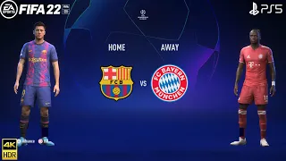 FIFA 22 PS5 | Barcelona Vs Bayern Munich | Ft. Mane, Silva | Champions League 2022/23 | 4k Gameplay