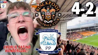CHARLIE PATINO SCREAMER & FANS ON THE PITCH IN WEST LANCASHIRE DERBY! BLACKPOOL 4-2 PRESTON