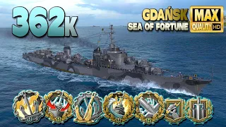 Destroyer Gdańsk: Huge 363k on map Sea of Fortune - World of Warships