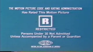 R - RESTRICTED film rating bumper (MPAA)