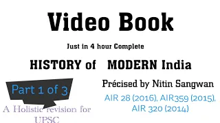 History of Modern India by Nitin Sangwan AIR 28 (2016), AIR359 (2015), AIR 320 (2014)