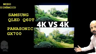 4K COMPARAÇÃO DE IMAGEM - #GX700 VS #QLED Q60T #SAMSUNG VS #PANASONIC LADO A LADO