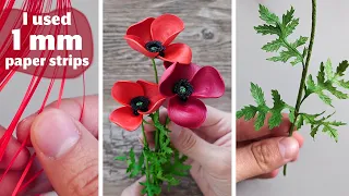 Advanced Level Quilling - 1mm poppy flowers - how it's made!