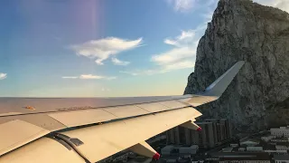 ROCK VIEW! Departure from Gibraltar - British Airways A320neo