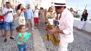 All of Me - John Legend (with HAPPY CHILD) STREET SAX PERFORMANCE in Santorini