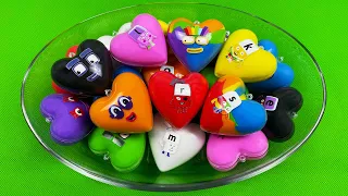 Numberblocks & Alphablocks - Looking Clay With Mini Heart Coloring !! Satisfying Video ASMR