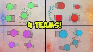 NEW MODE WITH 4 TEAMS! Diep.io UPDATE TEAM DM, MOTHERSHIP, DOMINATION