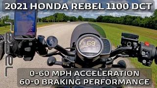 REBEL1100: 0-60 MPH accel, 1/4 mile, 60-0 braking performance tests