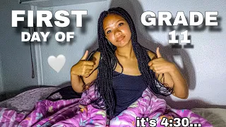 GRWM: first day of school (grade 11) 📒🎀 | waking up at 4am, productive morning, prep & grwm