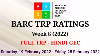 BARC TRP Ratings Week 8 (2022) : Full TRP Report