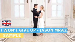 Sample tutorial : Jason Mraz - I won't give up | Wedding Dance ONLINE