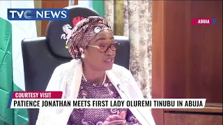 Patience Jonathan Meets First Lady Oluremi Tinubu In Abuja