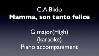 "Mamma son tanto felice"  C.A.Bixio   G major(high)   Piano accompaniment(karaoke)