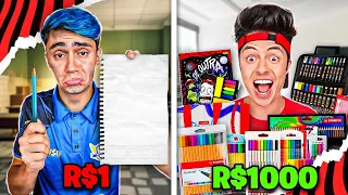 MATERIAL ESCOLAR DE 10 REAIS  vs 1000 REAIS!