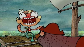 Flapjack and K'Nuckles lose control after drinking salt water