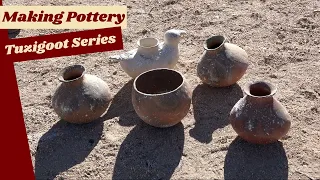 Making Sinagua Tuzigoot Style Pottery, Primitive Pottery Crafting
