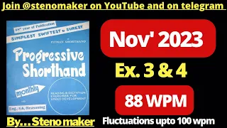 #3 & 4 #November 2023 Progressive magazine #88 wpm English shorthand dictation #ssc #DRDO #ssc steno